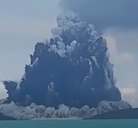 Τόνγκα: Συγκλονίζουν οι εικόνες από την έκρηξη υποθαλάσσιου ηφαιστείου - Προειδοποίηση για τσουνάμι (βίντεο)