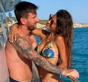 Ο Lionel Messi εύχεται στην γυναίκα της ζωής του χρόνια πολλά - το «καυτό» τους φιλί, η αγκαλιά στο σκάφος (φωτό)
