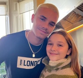 Ο Romeo Beckham με νέο look: Αγκαλιά με την μικρή του αδερφή ο 19χρονος - έβαψε τα μαλλιά του πλατινέ (φωτό)