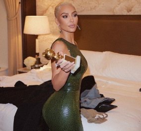 Kim Kardashian: Αυτό είναι το δεύτερο θρυλικό φόρεμα της Marilyn Monroe με πράσινες παγιέτες - το έβαλε στο Met Gala after party (φωτό)
