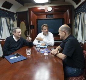 Στο Κίεβο με ειδικό τρένο Μακρόν, Σολτς και Ντράγκι - Θα συναντηθούν με τον Ουκρανό πρόεδρο Βολοντίμιρ Ζελένσκι (φωτό)