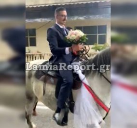 Λαμία: Γάμος με κλαρίνα και άλογα! Ο καβαλάρης - γαμπρός έκλεψε την παράσταση (φωτό & βίντεο)