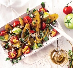 Ντίνα Νικολάου: Σαλάτα με ψητές πατάτες, γλυστρίδα, κόκκινες και πράσινες ντομάτες - χορταστική & απολαυστική