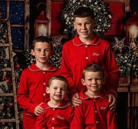 Η πρώτη χριστουγεννιάτικη χαριτωμένη φωτό «έσκασε» μύτη - Τα αγόρια της Coleen Rooney έβαλαν τα κόκκινα, γιορτινά πιτζαμάκια τους