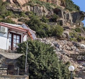 Κρήτη: Πώς έγινε η ανείπωτη τραγωδία με την 47χρονη - Σοκάρουν οι εικόνες, ο βράχος ισοπέδωσε τα ενοικιαζόμενα 