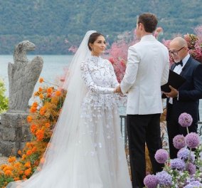 Παραμυθένιος γάμος στη λίμνη Como: Νύφη με Oscar de la Renta και υπέροχο σινιόν - οι μαγικές εικόνες του ερωτευμένου ζεύγους (φωτό)
