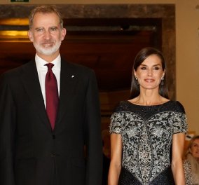Η βασίλισσα Λετίσια της Ισπανίας με εντυπωσιακό, ολοκέντητο φόρεμα - Οι γόβες, το clutch, τα υπέροχα σκουλαρίκια (φωτό)