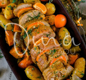 Ντίνα Νικολάου: Ρολό χοιρινό με μανταρίνι και πατάτες - Ιδανικό για μεγάλα, γιορτινά τραπέζια 