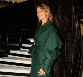 Με κυπαρισσί, oversized παλτό  η Τατιάνα Μπλάτνικ στο Λονδίνο - Τα εγκαίνια της μπουτίκ του αγαπημένου της σχεδιαστή (φωτό)