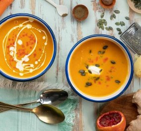 Αργυρώ Μπαρμπαρίγου: Καροτόσουπα βελουτέ - Σερβίρετέ τη με γιαούρτι και απολαύστε την ζεστή και αχνιστή