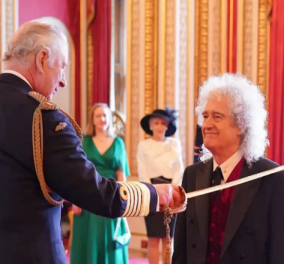 Σερ Μπράιαν Μέι: Ο θρυλικός κιθαρίστας των Queen χρίστηκε "ιππότης" από τον βασιλιά Κάρολο Γ' (φωτό & βίντεο)