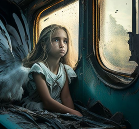 Άλλο ένα συγκλονιστικό σκίτσο του Αρκά - Το κορίτσι-άγγελος μέσα στο φονικό τρένο 