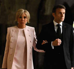 Στέψη Βασιλιά Καρόλου: Η σικ εμφάνιση της Brigitte Macron με pastel pink - Σκέτη αποθέωση (φωτό)