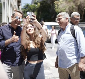 Κυριάκος Μητσοτάκης: Βόλτα στο κέντρο της πόλης & selfies μία μέρα πριν τις κάλπες (φωτό - βίντεο)