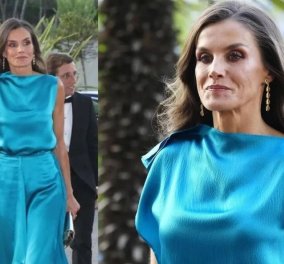 Το royal blue ταιριάζει στη Βασίλισσα της Ισπανίας - Το slip dress της stylish παρουσιάστριας που ξέρει να ντύνεται (φωτό)