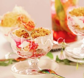 Η Ντίνα Νικολάου μας φτιάχνει: Κρέμα καρύδας με καβουδισμένο καταΐφι και σιρόπι τριαντάφυλλο - Δεν έχετε ξαναφάει κάτι τέτοιο!