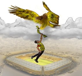 Ραγίζει καρδίες το σκίτσο για τη δολοφονία του Μιχάλη Κατσούρη: Ο δικέφαλος αετός της ΑΕΚ τον ανεβάζει στον ουρανό