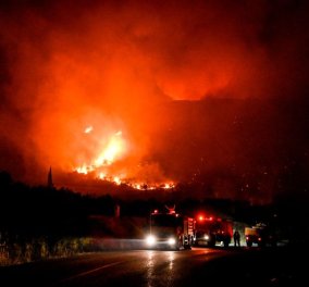 Φωτιά στη Βοιωτία: συνεχίζεται η μάχη με τις φλόγες - Σώθηκε το Μοναστήρι του Οσίου Λουκά - Εκκενώθηκαν 3 χωριά