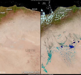 Όταν η Σαχάρα απέκτησε... λίμνες: Οι πλημμύρες του «Daniel» άλλαξαν τη Λιβύη - Δείτε το πριν και το μετά από τον δορυφόρο
