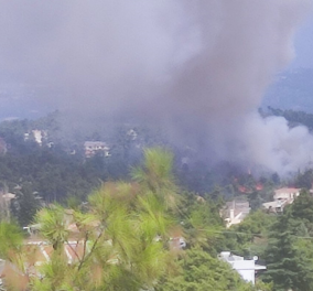 Αποκλειστικές φωτό του eirinika από τη φωτιά στη Σταμάτα - Μήνυμα από το 112 να παραμείνουν σε ετοιμότητα οι κάτοικοι (βίντεο)