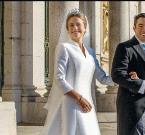 Πρώτος βασιλικός γάμος στην Πορτογαλία: Η εμφάνιση του πρίγκιπα Λέκα της Αλβανίας - Το δεύτερο νυφικό με τους παρτούς ώμους έκλεψε της εντυπώσεις 