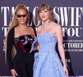 Oυάου, 2 superstars μαζί: Beyonce & Taylor Swift – Επική εμφάνιση για την πρεμιέρα του Eras Tour Film στο κόκκινο χαλί (φωτό)