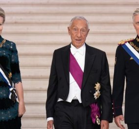 Βασιλιάς Φίλιππος - Βασίλισσα Ματθίλδη: Υποδέχτηκαν τον Πορτογάλο πρόεδρο - Ποιο ελληνικό brand επέλεξε η royal; (φωτό)