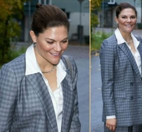 Η πριγκίπισσα Βικτώρια της Σουηδίας με το απόλυτο office look - Σε business meeting με oversized κοστούμι & κομψά κοσμήματα (φωτό)
