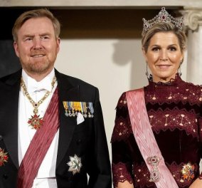 Η Βασίλισσα Μάξιμα αγαπά τον Κωσταρέλλο! Η Made in Greece βραδινή βελούδινη τουαλέτα που φόρεσε σε επίσημη εμφάνιση