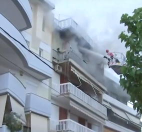 Απανθρακωμένη βρέθηκε γυναίκα στην Αγία Παρασκευή - Πως ξεκίνησε η φωτιά στο διαμέρισμα του 4ου ορόφου (βίντεο)