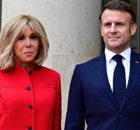 Brigitte Macron: Με ταγιέρ στο χρώμα της Κίνας - Κόκκινο φόρεσε η Πρώτη Κυρία της Γαλλίας για να υποδεχτεί τον Κινέζο πρωθυπουργό