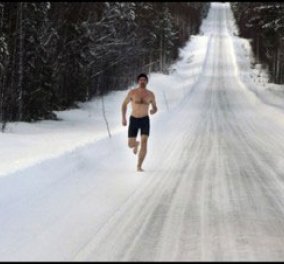 Ημίγυμνος και ξυπόλητος έτρεξε μισό μαραθώνιο σε -35 βαθμούς - δικός σας ο iceman (βίντεο) - Κυρίως Φωτογραφία - Gallery - Video