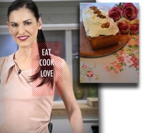 H Eλένη Ψυχούλη μας δίνει συνταγή για Carrot cake με λεμονάτο γλάσο τυριού - Κυρίως Φωτογραφία - Gallery - Video