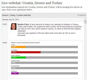 Σούπερ ιδέα- Δείτε το οπωσδήποτε : H Telegraph έστησε live chat για την Ελλάδα, την Κροατία & την Τουρκία- εξειδικευμένοι δημοσιογράφοι απαντούν σε όσους αναγνώστες της θέλουν να έρθουν στην Ελλάδα - Κυρίως Φωτογραφία - Gallery - Video