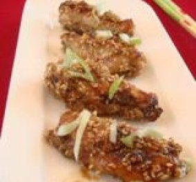 Φτερούγες κοτόπουλου με τζίντζερ και σουσάμι από τον σεφ Βαγγέλη Δρίσκα! - Κυρίως Φωτογραφία - Gallery - Video