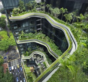 Θαυμάσια αρχιτεκτονική παρέμβαση: Ολόκληρο ξενοδοχείο στη Σιγκαπούρη με 15.000 τετραγωνικά τροπικά φυτά στα μπαλκόνια του (φωτό & βίντεο) - Κυρίως Φωτογραφία - Gallery - Video