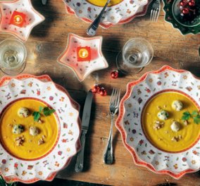 Μετά από τόσο φαγητό μήπως ν' αρχίσουμε τις σούπες; Βελούδινη κολοκυθόσουπα με κάστανα και κνέντελ από την σεφ Ντίνα Νικολάου - Κυρίως Φωτογραφία - Gallery - Video