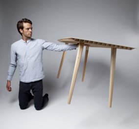 Για δείτε αυτό το ντηζαινάτο τραπέζι που ζυγίζει μόλις 4,5 κιλά και το κρατάει στον αέρα με το ένα χέρι ο δημιουργός του, Ruben Beckers! (φωτό) - Κυρίως Φωτογραφία - Gallery - Video