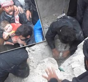 Συγκινεί το βίντεο από τη διάσωση ενός μωρού sτην κυριολεξία θαμμένου στα συντρίμμια σπιτιού στη Συρία (βίντεο)  - Κυρίως Φωτογραφία - Gallery - Video