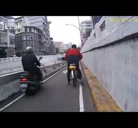 Χαχαχα - Εμ αν δεν το μπορείς τι το πίνεις; Δείτε ένα περιστατικό που συνέβη στην Ταϊβάν με έναν μεθυσμένο ποδηλάτη! (βίντεο) - Κυρίως Φωτογραφία - Gallery - Video