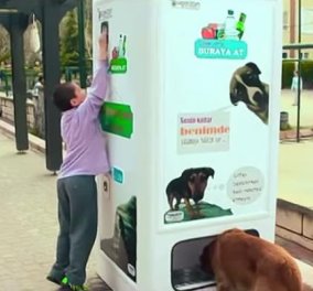 Αυτή είναι πρωτότυπη ιδέα για ανακύκλωση! Ανακυκλώνονται πλαστικά μπουκάλια και "επιστρέφεται" σκυλοτροφή για αδέσποτα (βίντεο) - Κυρίως Φωτογραφία - Gallery - Video