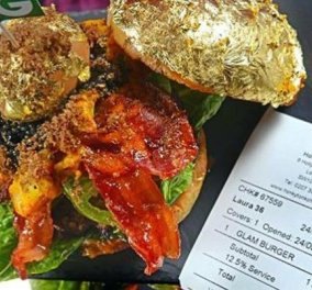 Αυτό είναι το Glam- burger : το πιο ακριβό χάμπουργκερ στον κόσμο, 1.400 ευρώ με φύλλα χρυσού, κρέας ελαφιού εμποτισμένου με τρούφα! Δεν το τρως, σε τρώει! (βίντεο) - Κυρίως Φωτογραφία - Gallery - Video