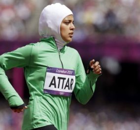 Mε μαντήλα έτρεξε στο Λονδίνο η 19χρονη Σάρα από τη Σαουδική Aραβία και καταχειροκροτήθηκε! - Κυρίως Φωτογραφία - Gallery - Video
