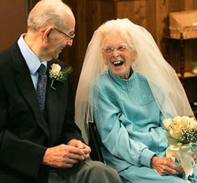 Dum spiro spero: 16 υπέργηρα  ζευγάρια παντρεύονται! Εκείνος & εκείνη στα 100 ή περίπου