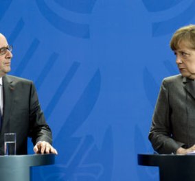 Μέρκελ - Ολάντ: ''Θέλουμε την Ελλάδα στο ευρώ αλλά ο χρόνος τρέχει - Λύση έως το τέλος Μαΐου'' 