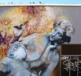 Greek Mythos: Θεοί & ημίθεοι της Ελληνικής μυθολογίας & πολύχρωμα γκράφιτι εντυπωσιάζουν σε δρόμο της Ισπανίας!
