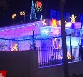 Εντυπωσιακό βίντεο: Δείτε το σπίτι στο Μενίδι με τα 18.500 Χριστουγεννιάτικα φωτάκια - Θυμίζει Λας Βέγκας!