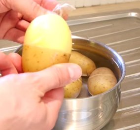 Το βίντεο που θα σας ''σώσει'' - Πώς να καθαρίσετε πατάτες σε χρόνο dt!