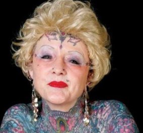 Έφυγε στα 77 της η Isobel Varley - Η ''σούπερ γιαγιά'' με το ρεκόρ Γκίνες για τα περισσότερα tattoo σε... συνταξιούχο!