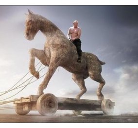 «Η Ελλάδα ως δούρειος ίππος της Ρωσίας» - Δείτε την απίθανη γελοιογραφία των Sunday Times με τον Α. Τσίπρα και τον Β. Πούτιν